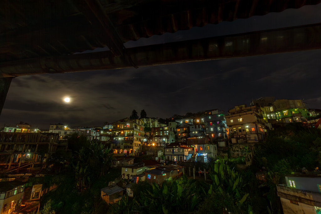 Shillong city lit up after dark