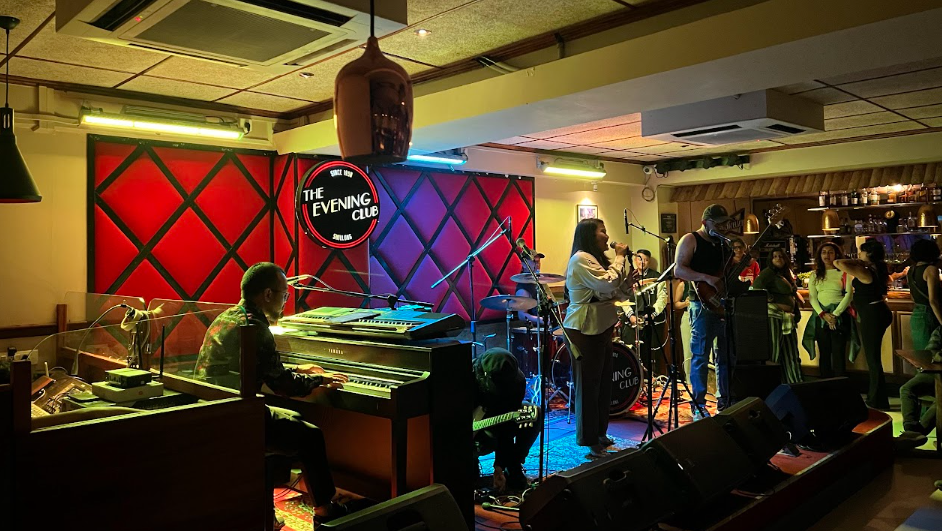 Musicians performing live at a Shillong music venue